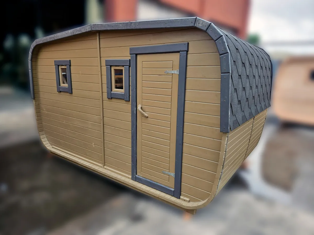 Овальная-Окта баня-бочка из кедра 4х2,2 метра